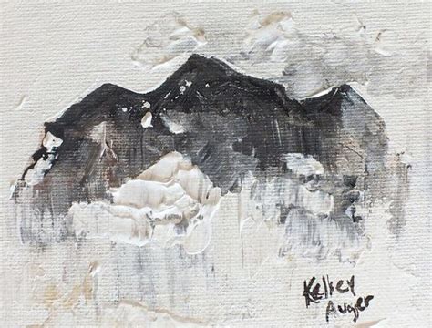 Original Painting Mountain in the Clouds 4 x 5 inches | Etsy | Original paintings, Painting, Clouds