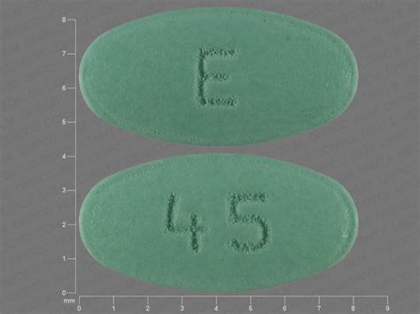 Pill Finder: E 45 Green Elliptical / Oval - Medicine.com