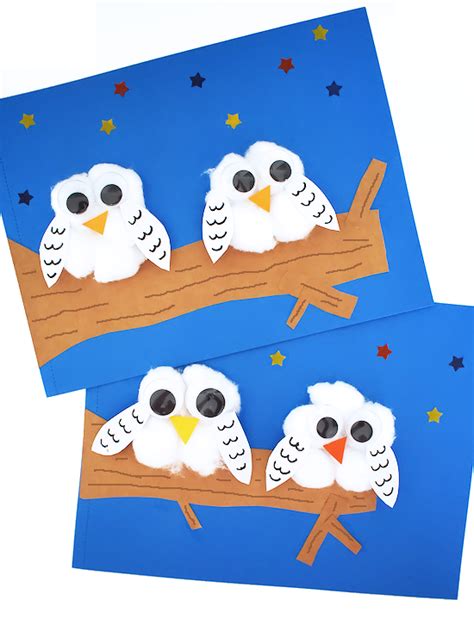 Cotton Ball Snowy Owl Craft - Our Kid Things