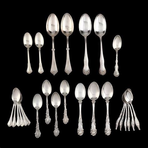 A Grouping of (26) American Sterling Silver Spoons (Lot 3211 - U.S. & World Coins with Sterling ...