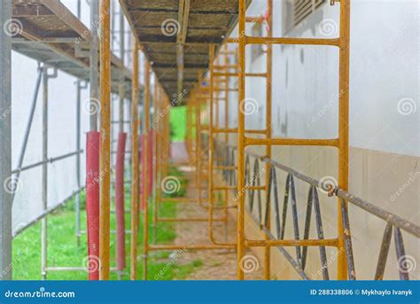 Scaffolding for House Painting. Stock Photo - Image of framework, iron: 288338806