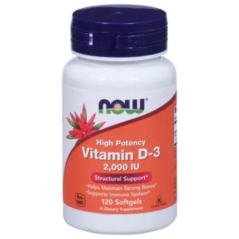 Now Vitamin D3 2000 IU Softgels, 120 ct - Kroger