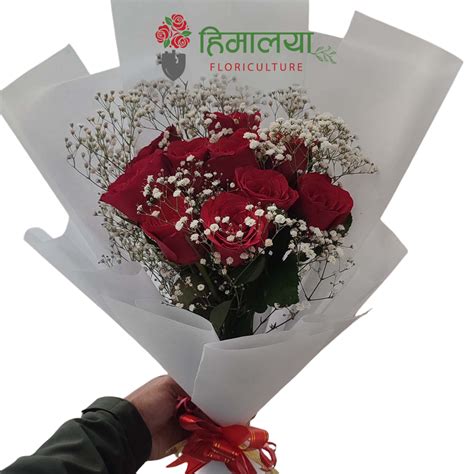 10 stems red roses bouquet – Himalaya Floriculture