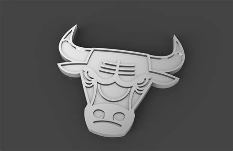 Chicago Bulls logo free 3D model 3D printable | CGTrader