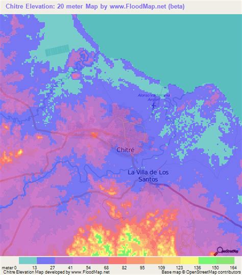 Elevation of Chitre,Panama Elevation Map, Topography, Contour