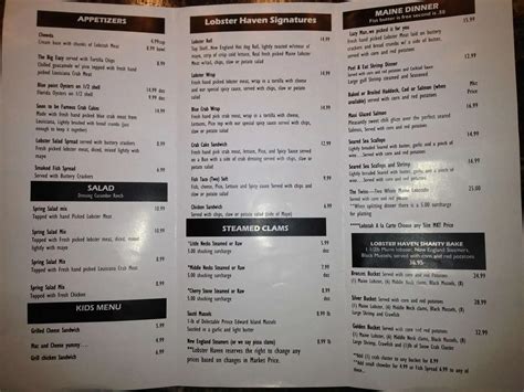 Lobster Haven Menu, Menu for Lobster Haven, Westchase / Citrus Park, Tampa Bay - Urbanspoon/Zomato