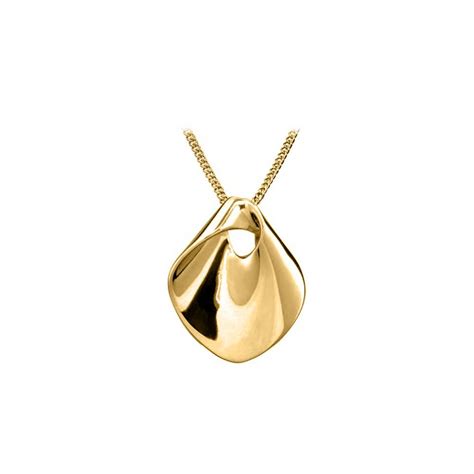 Pendant in Gold Tone Sterling Silver with Chain - Paris Jewellers