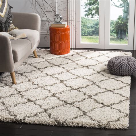 Safavieh Hudson Quatrefoil Shag Ivory/ Grey Rug (8' x 10') | Overstock.com Shopping - The Best ...