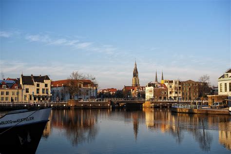 View of Delft (Gezicht op Delft) today, from where Johannes Vermeer created his famous painting ...