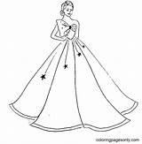 Prom Dress Coloring Page sketch template