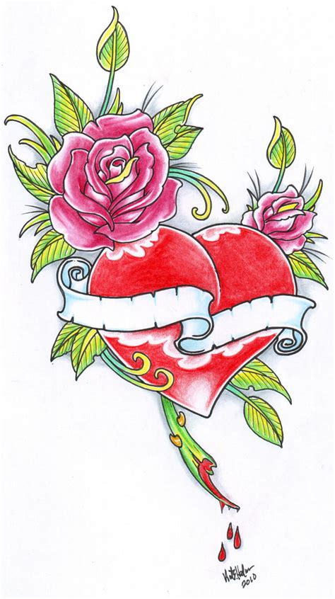 Rose And Heart Tattoo 2010 by vikingtattoo on DeviantArt