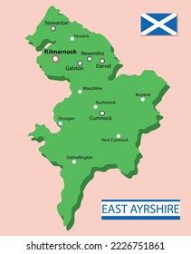 Vector Illustration East Ayrshire Region Map Stock Vector (Royalty Free ...