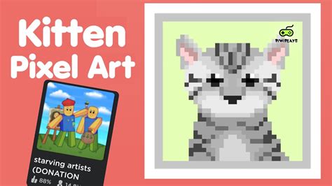 Kitten Pixel Art Speedpaint | Roblox Starving Artists - YouTube