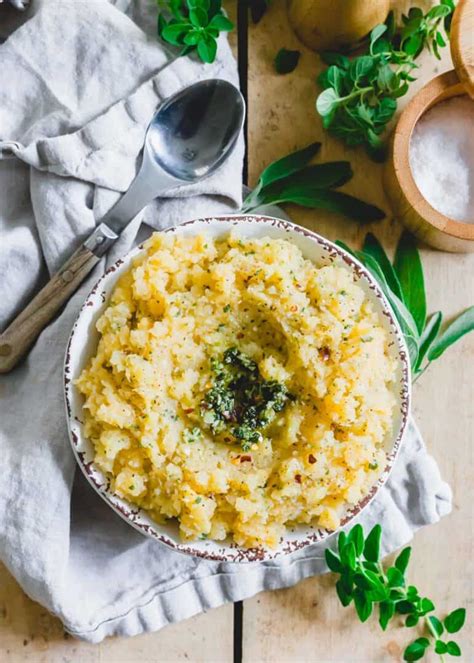 Mashed Rutabaga with Garlic and Herbs - Running to the Kitchen®