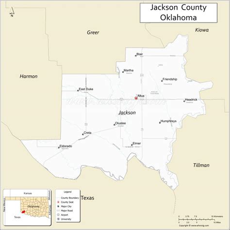 Map of Jackson County, Oklahoma - Thong Thai Real