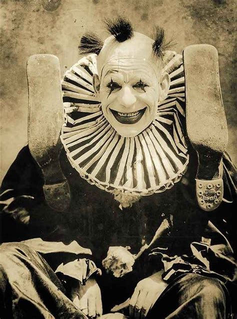 Creepy scary clown photo vintage circus print weird strange crazy freak ...