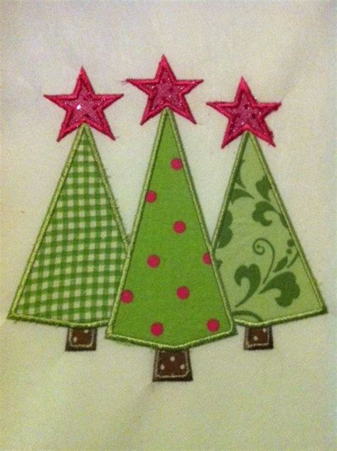 Christmas tree applique design instant download by Pis4Poppy, $3.00 | Fabric christmas cards ...