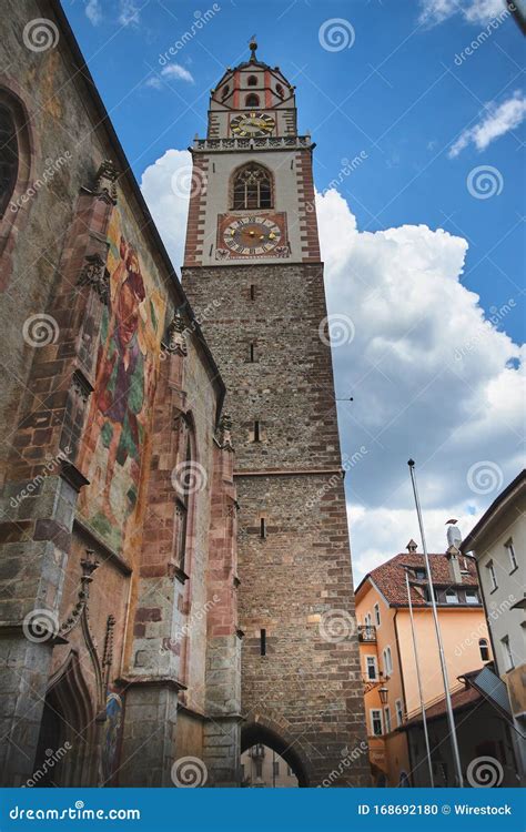 Vertical Low Angle Shot of a Historical Building in the Arcaded Street in Merano Italy Stock ...