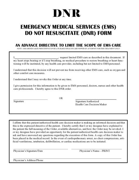 43 Printable Do Not Resuscitate Forms (All States) ᐅ TemplateLab