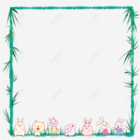 Cute Bunny Border, Bunny Border, Simple Border, Jade Rabbit PNG Image And Clipart Image For Free ...