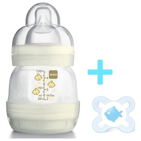 Mam Plastic Anti Colic Feeding Bottle 0m+ 130ml & FREE Start Soother - Mother & Baby from ...