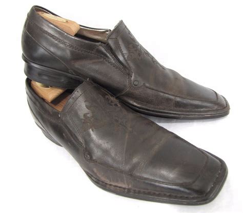 Mark Nason Lounge Shoes 11 1/2 E U Rock Brown Distressed Leather Celtic Cross | Men shoes formal ...