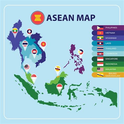 Premium Vector | Asean map