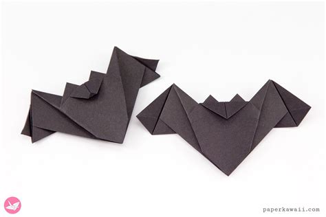 Spooky Origami Bat For Halloween Tutorial | Origami bookmark, Halloween ...