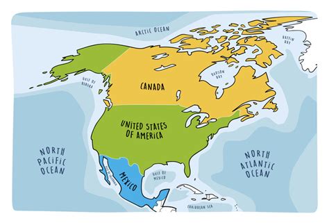 Map Of Usa Canada And Mexico - Sammy Coraline