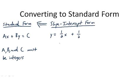 Standard Form Equation