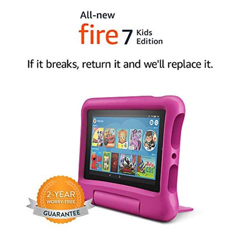 Fire 7 Kids tablet, 7″ Display, ages 3-7, 16 GB, (2019 release), Pink Kid-Proof Case – ThenLevel