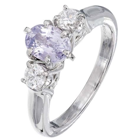 Natalie K Natural Purple Pink Sapphire Diamond Platinum Engagement Ring ...