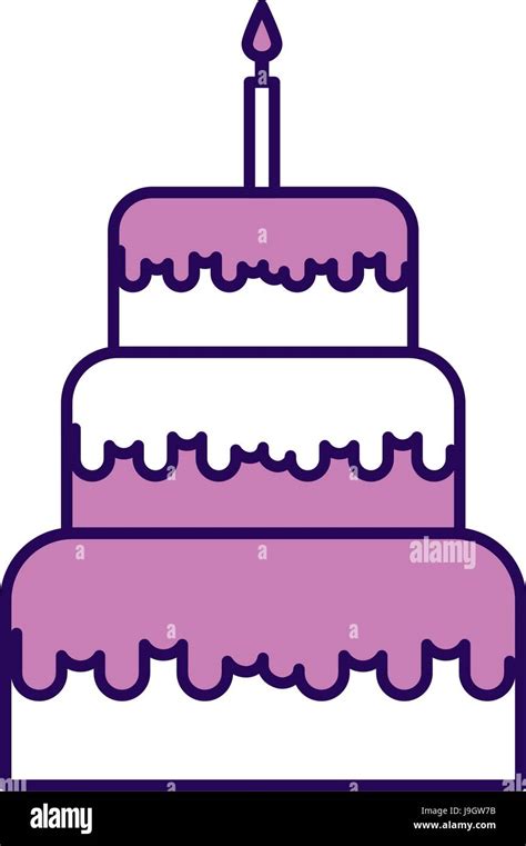 cute purple birthday cake cartoon Stock Vector Image & Art - Alamy