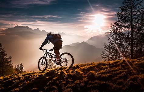 HD wallpaper: nature, bicycle, mountain bikes, one person, real people, sky | Wallpaper Flare