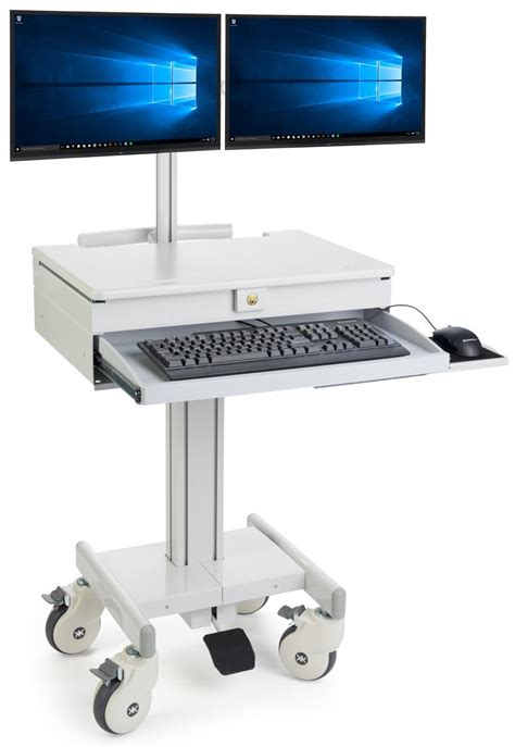 Dual Monitor Medical Cart | Sit or Stand