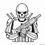 Cool Skull Trooper In Action Coloring Page 62534 49491 sketch template