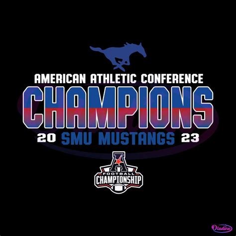 SMU Mustangs 2023 AAC Champions Svg