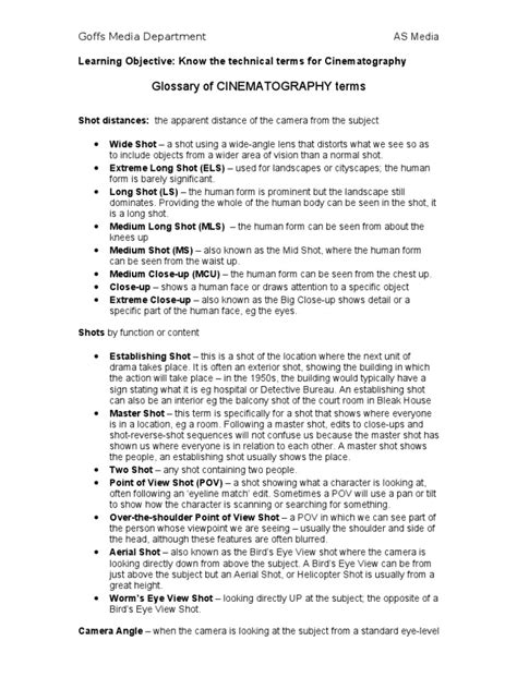 Glossary of Cinematography Terms for TV Drama | Tripod (Photography ...