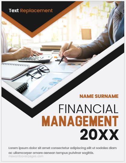 Financial Management Cover Pages | MS Word Cover Page Templates