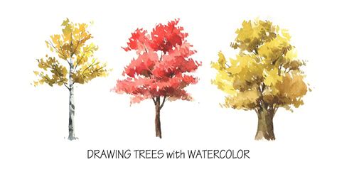 EASY WATERCOLOR PAINTING | AUTUMN TREES - YouTube
