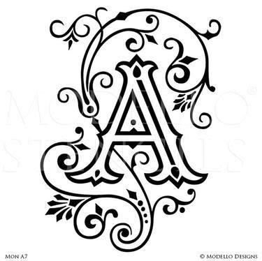 Monogram Wall Art - Custom Lettering Stencils from Modello Designs ...