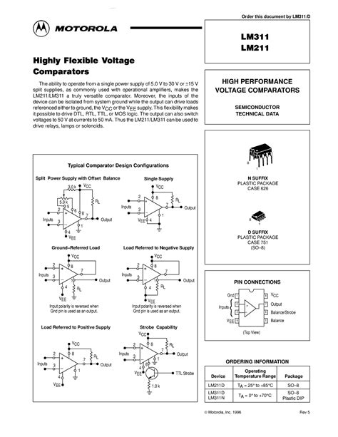 LM311 Motorola - Datasheet circuito - DataSheet4U Order this document ...