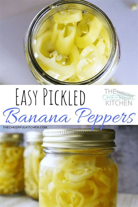 Easy Pickled Banana Peppers - No Canning | The Cheerful Kitchen | Stuffed banana peppers ...