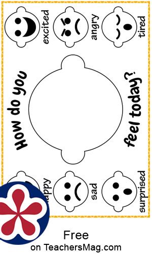 "How Do You Feel Today," Emotion Expression Worksheets. TeachersMag.com