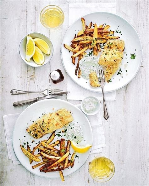 Fish and chips with lighter tartare sauce recipe | delicious. magazine