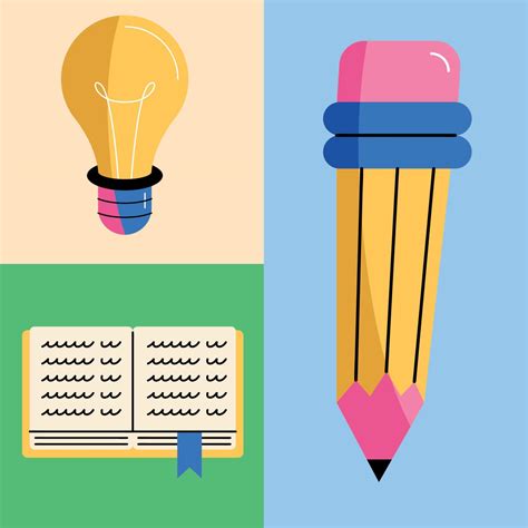 three school supplies icons 11147802 Vector Art at Vecteezy