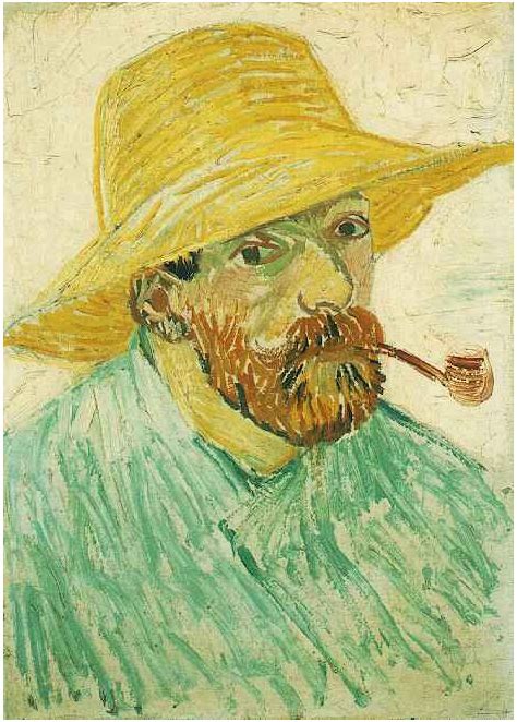 Self-Portrait with Pipe and Straw Hat Vincent Van Gogh - 2112