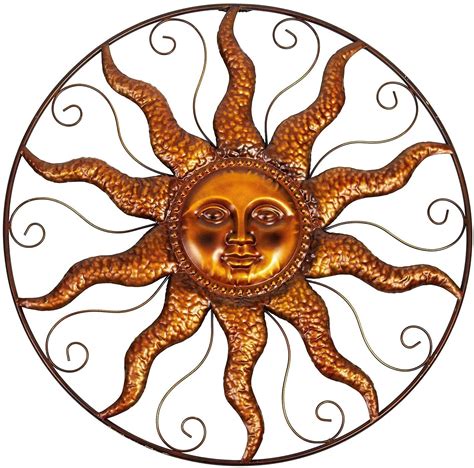 Metal Wall Art Sun Wall Decor Indoor Outdoor Sun Wall Art Patio Decor ...