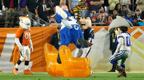 Colts mascot gets vengeance by beating Patriots mascot with inflatable ...