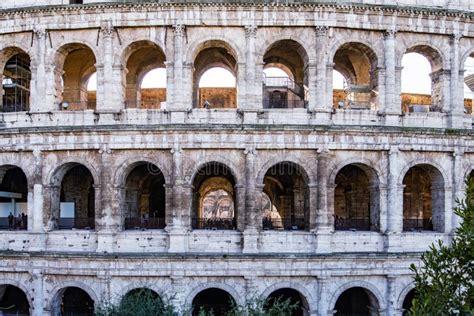 Amphitheater Colosseum Rome Italy Blue Clouds Sky Editorial Stock Photo - Image of exterior ...